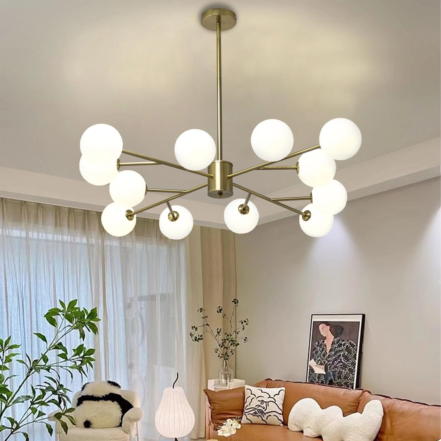 Electronic products,clothing,gardening products Sputnik chandelier - 12 Lights Gold