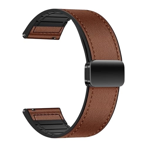 Watch Band Samsung Galaxy Watch 6 Classic 44mm & 47mm - Leather & Silicone Magnetic Brown 20mm