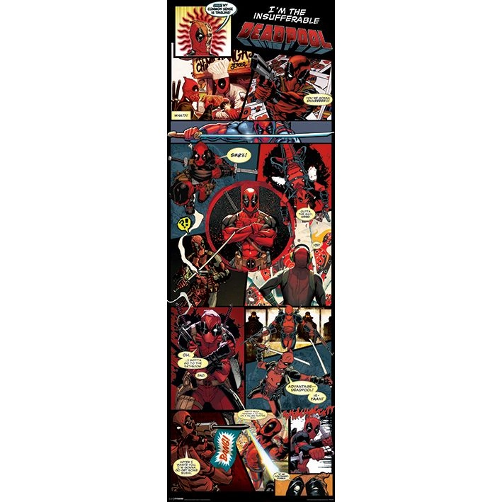 PYRAMID POSTERS Marvel Deadpool Panels Door Poster - 53 x 158 cm