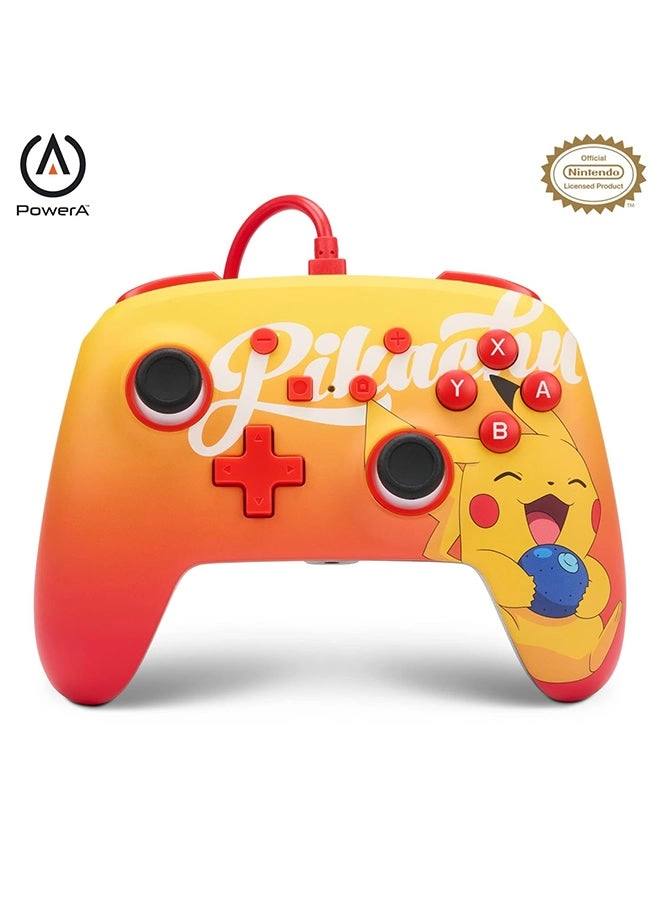 PowerA Enhanced Wired Controller - Oran Berry Pikachu Nintendo Switch