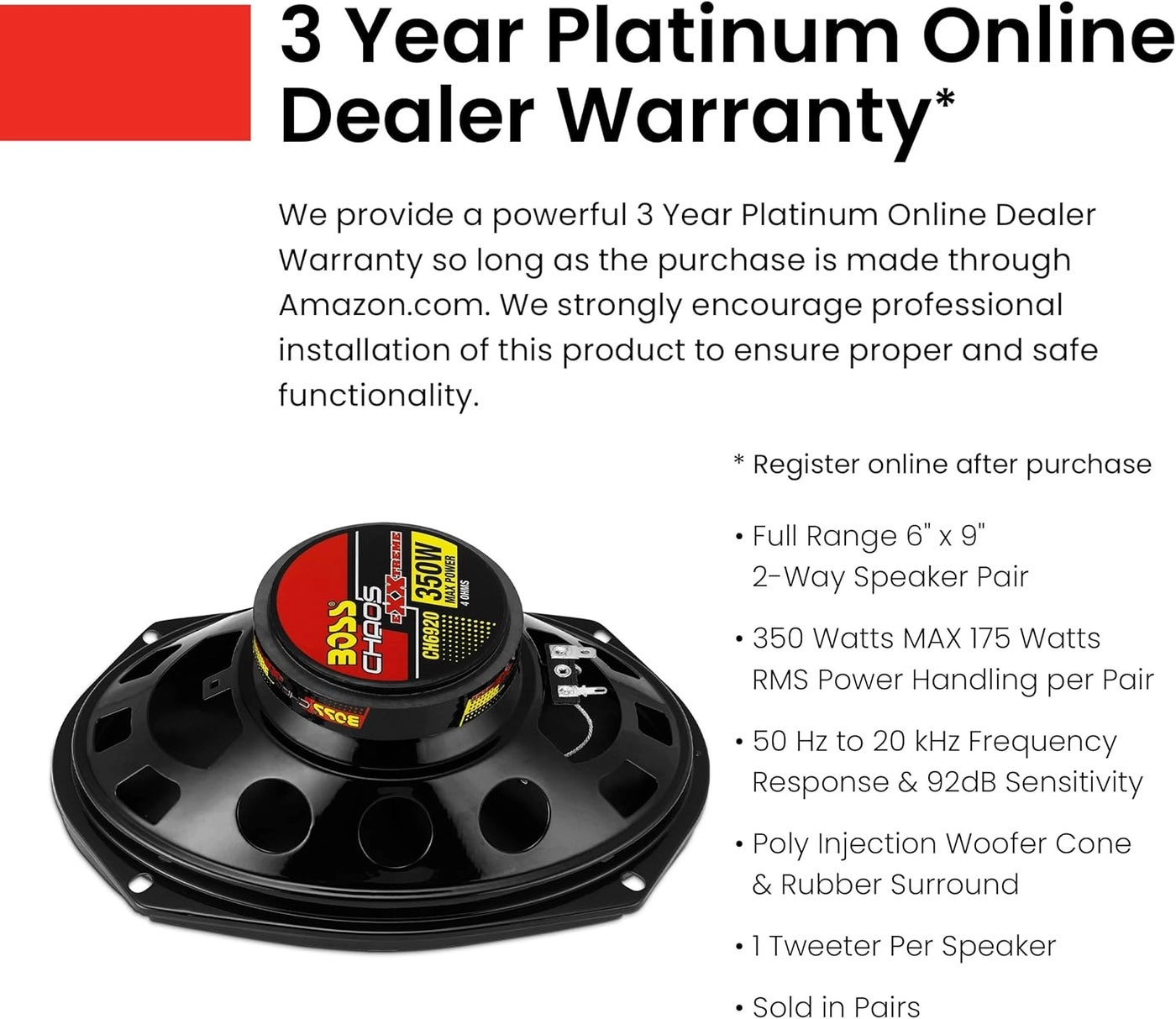 CH6930 - 6 x 9 Inch 3-Way Full Range Audio