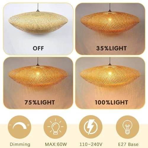 Boho Chandelier - 60cm E27 Bamboo