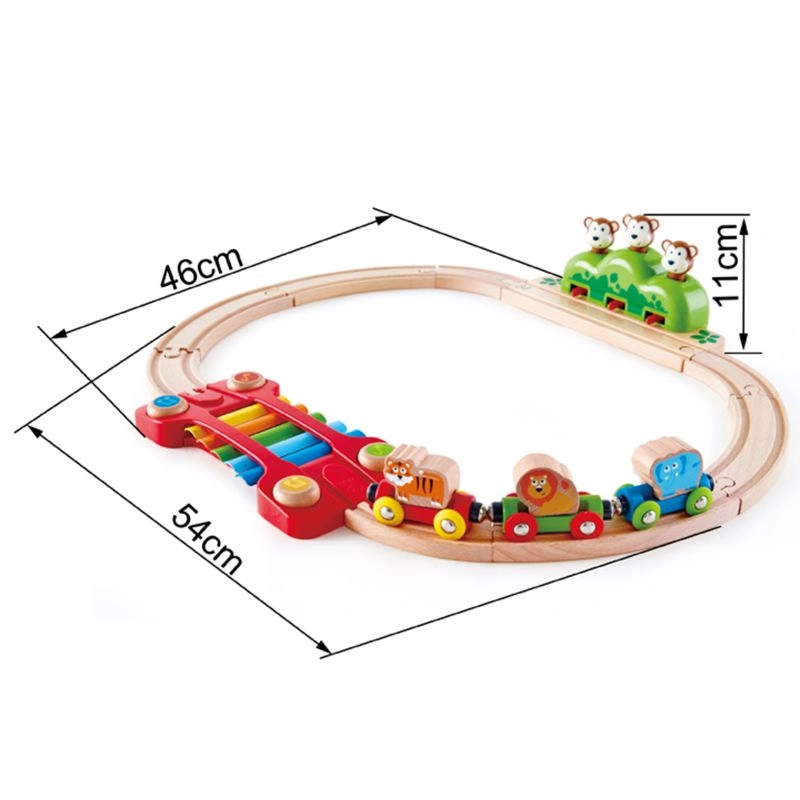 Music and Monkey Wooden Railway Playset - Suitable for 18 months & above
