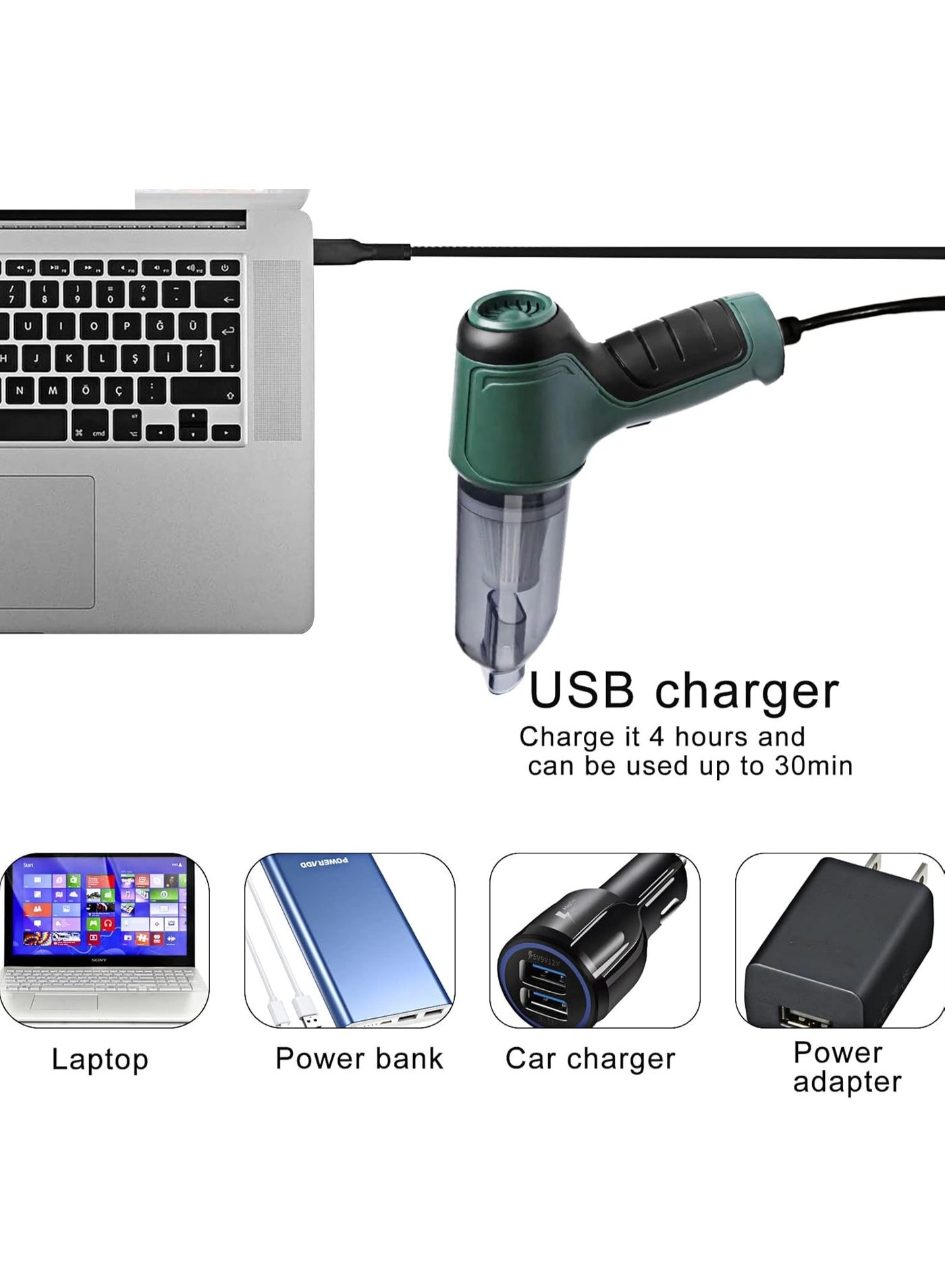 Handheld Car Vacuum - 4000mAh