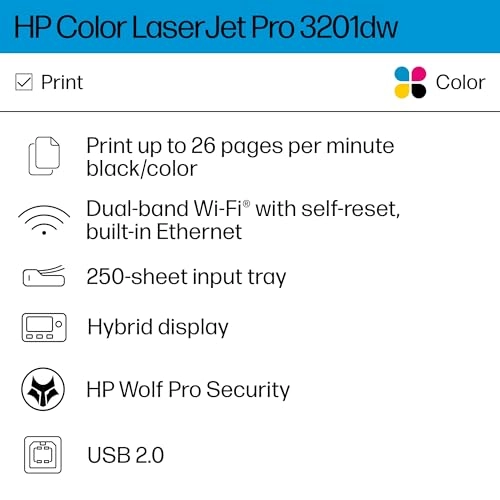 Color LaserJet Pro 3201dw - Duplex 250-sheet
