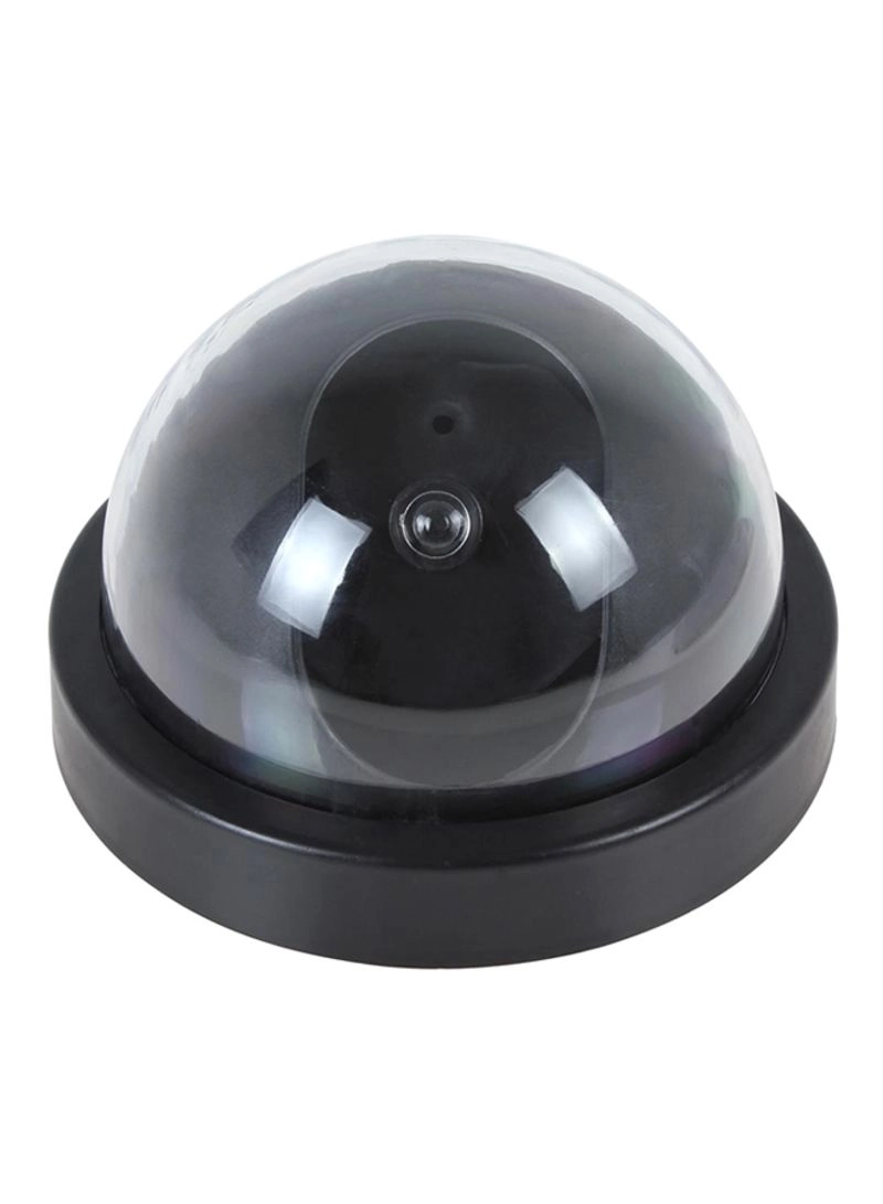 Dummy Security Camera - Solar Powered IR Red LED Light Silver