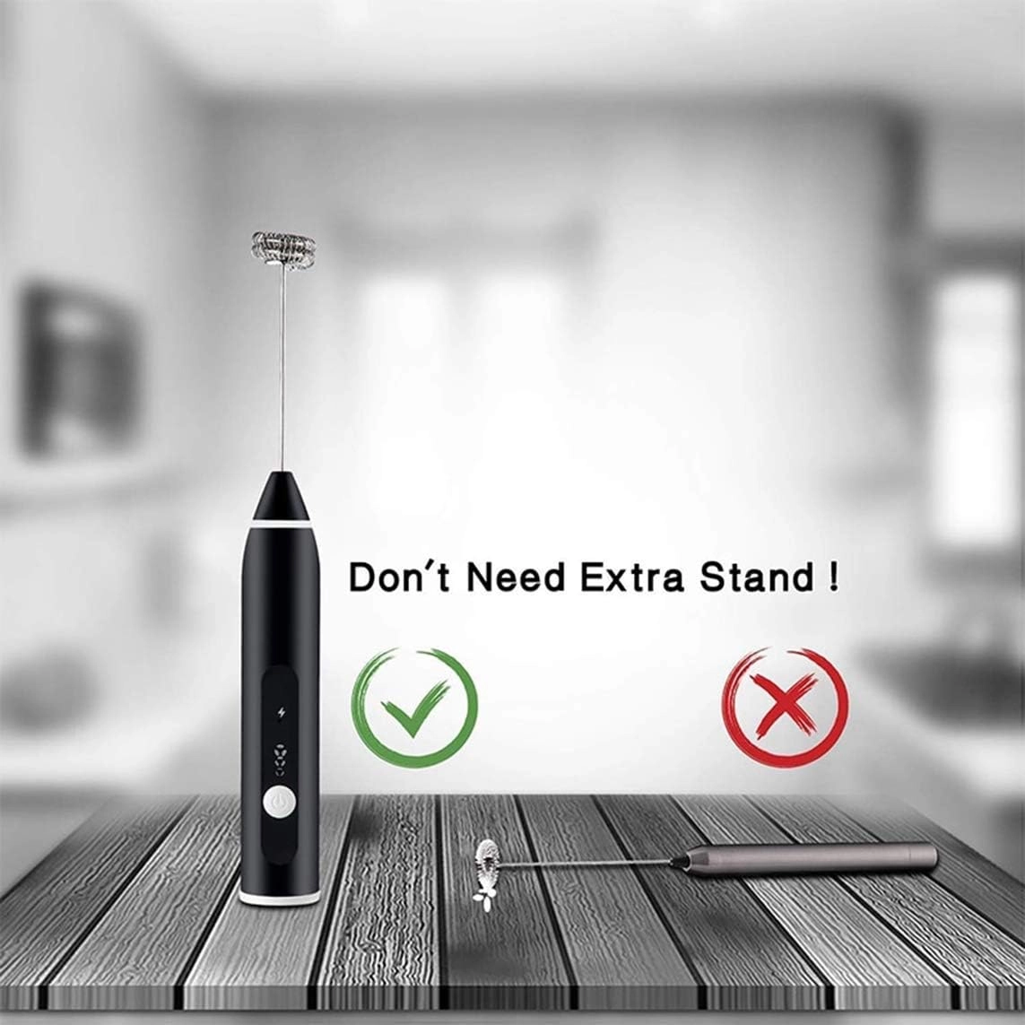 USB Rechargeable Hand Blender - Dual-Head 3-Speed Cordless