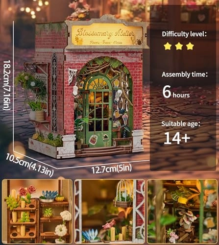 DIY Book Nook Kit - FLOWER HOUSE BOOKNOOK 1/32