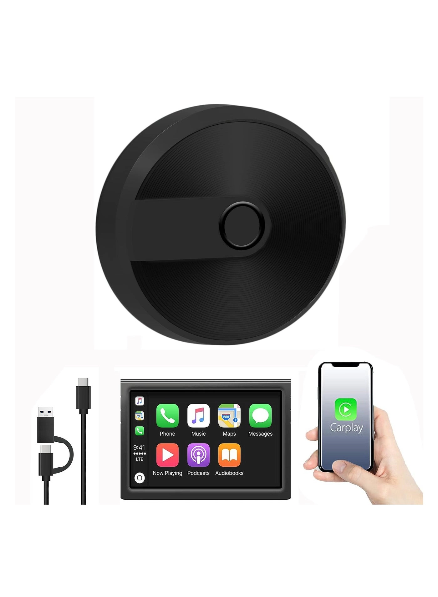 AONEREX Wired CarPlay Adapter - Bluetooth 5.0 iPhone iOS 10+