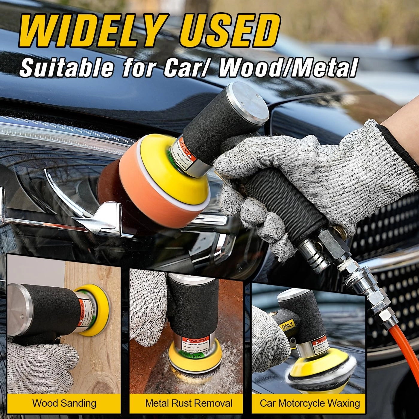 Mini Random Orbital Air Sander - 1'' 2'' 3'' High Speed Pneumatic Bundle