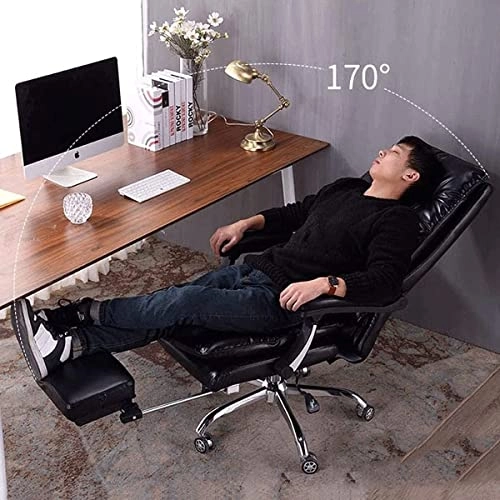 Desk Chair - PU Leather Brown High Back