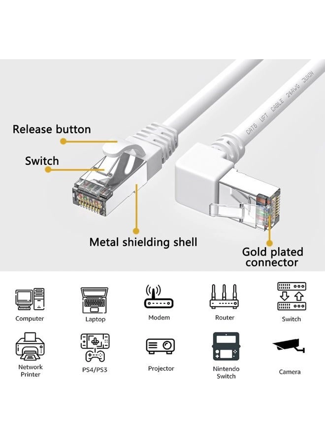 90 Degree CAT6 Ethernet Cable - 6FT 30FT