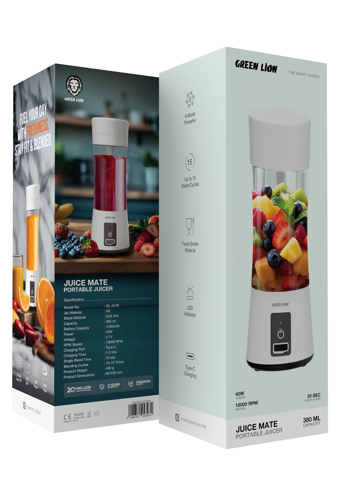 Juice Mate Portable Juicer - 45W 380ml