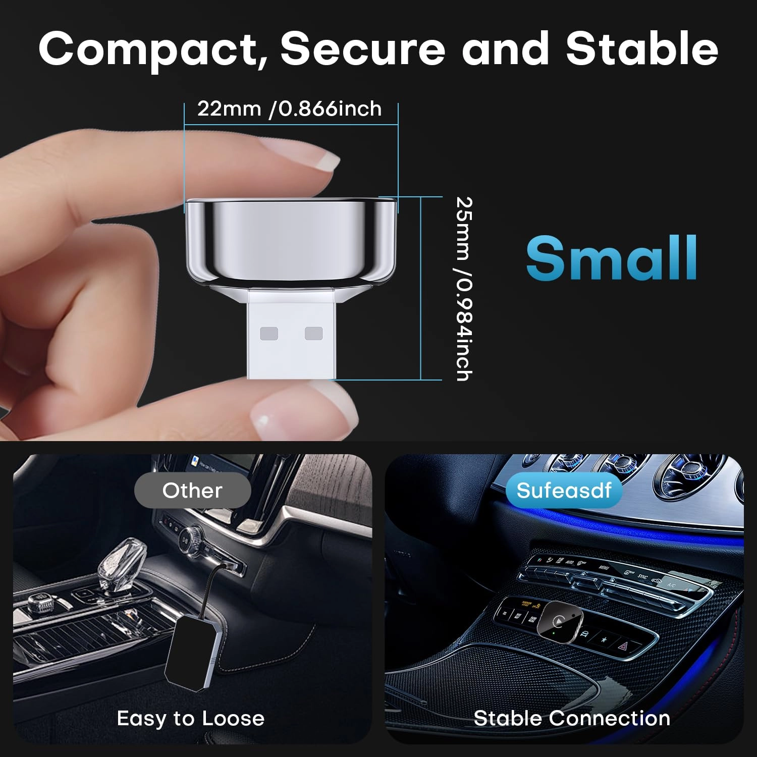 Wireless CarPlay & Android Auto Adapter - 2-in-1 Plug & Play Dual-Band