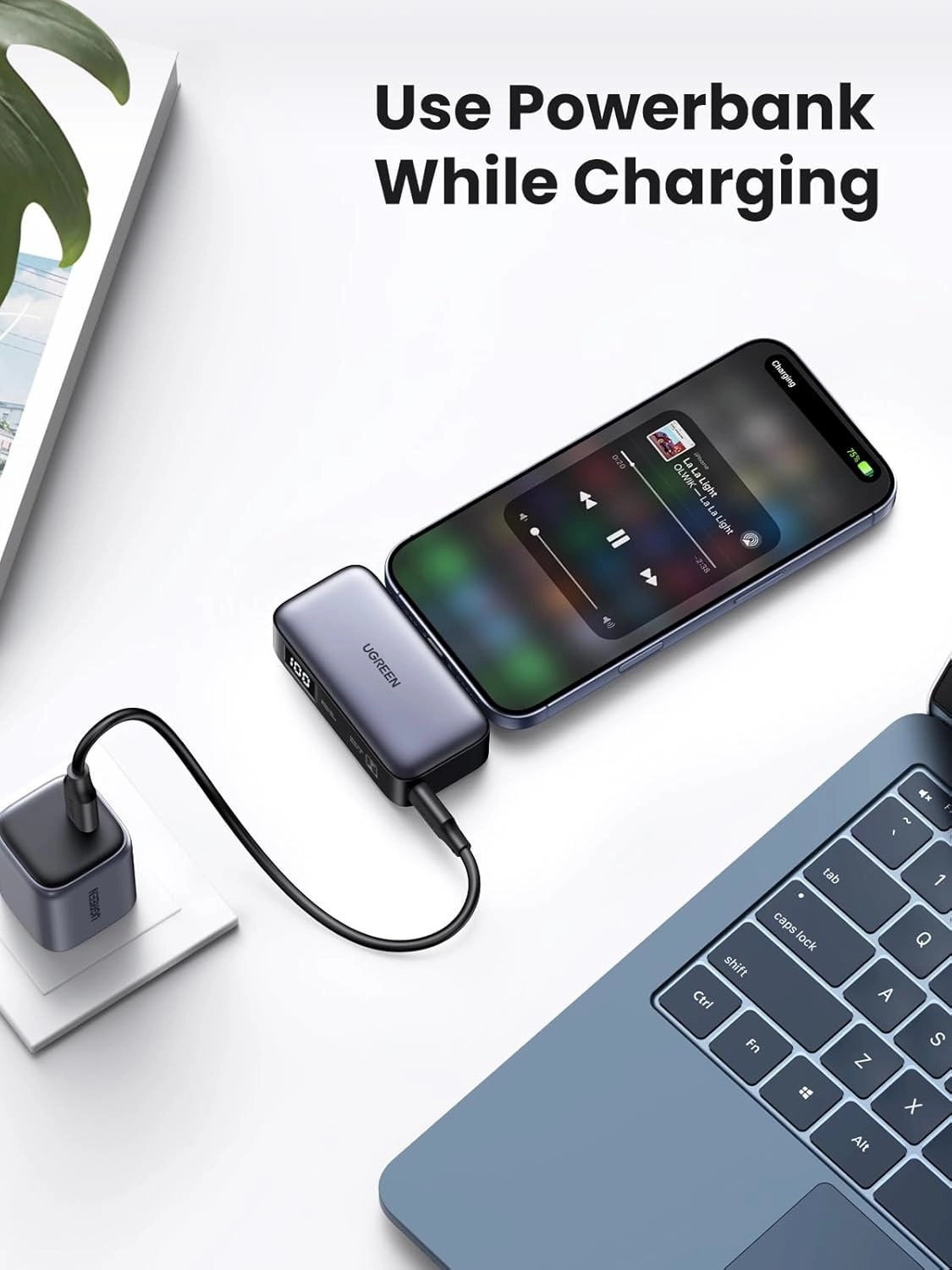 Uno - 5000 mAh 20W PD Fast Charging for Devices Supporting Qi Wireless Charging/USB-C Single USB-C (I/O Charging)