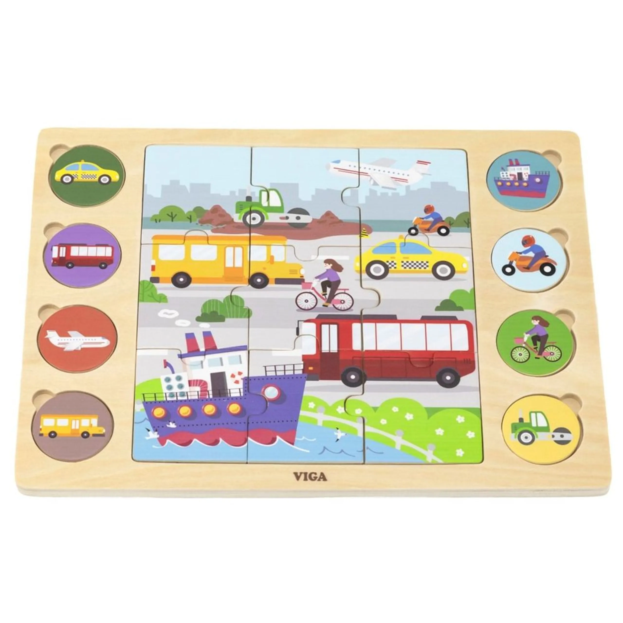 Modes Of Transportation Wooden Puzzle (29464294-44742) - 17 pcs