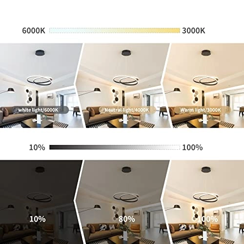 Modern LED Chandelier - 3000-6000K Dimmable