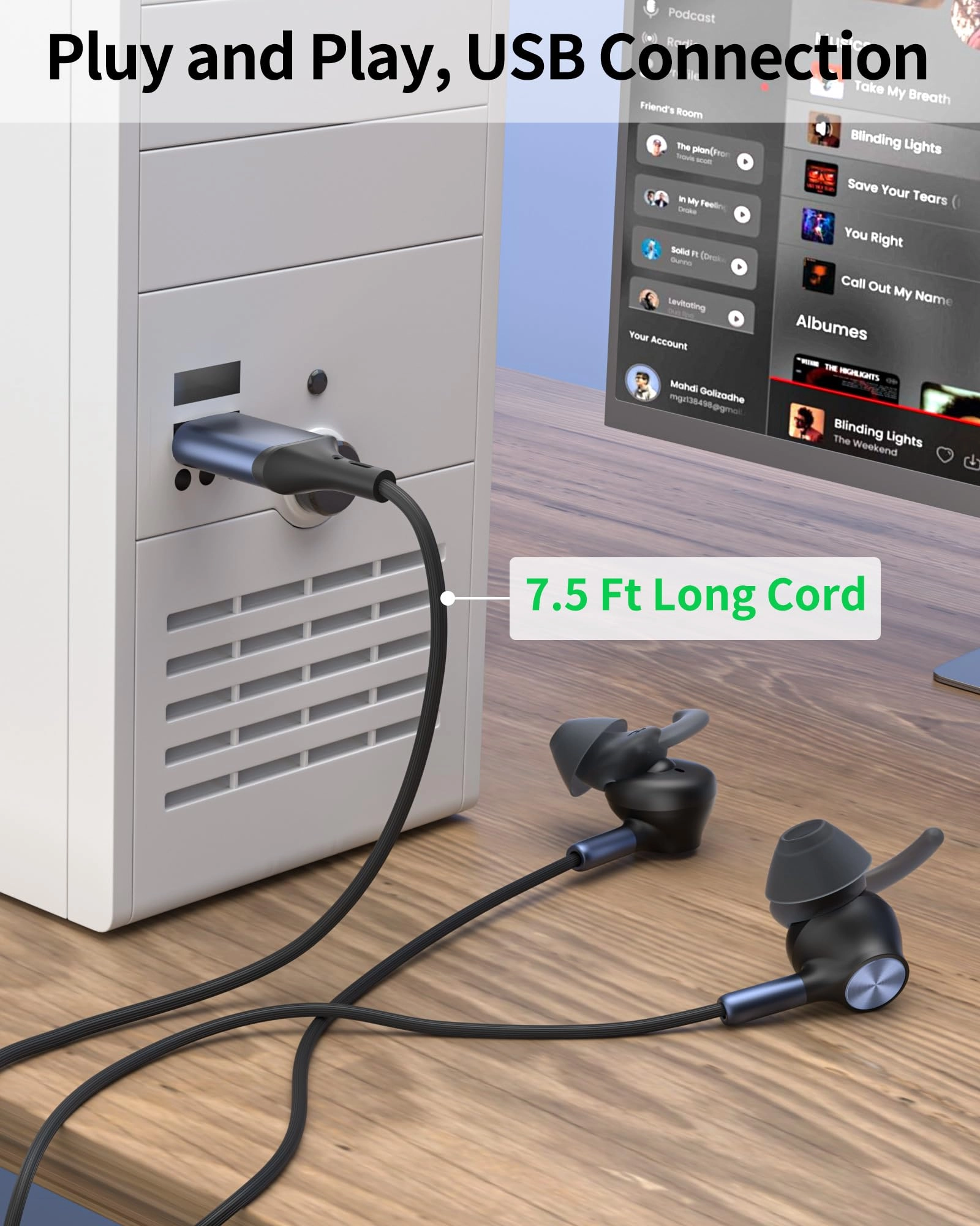 USB Earbuds - Wired Earbud