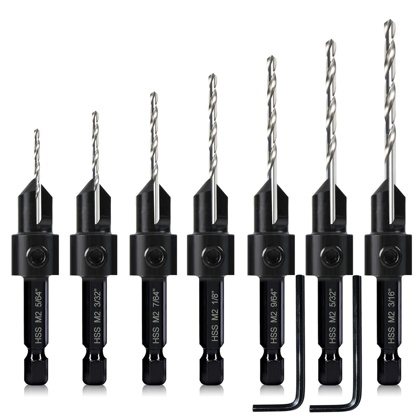 Countersink Drill Bits - 7 Pack