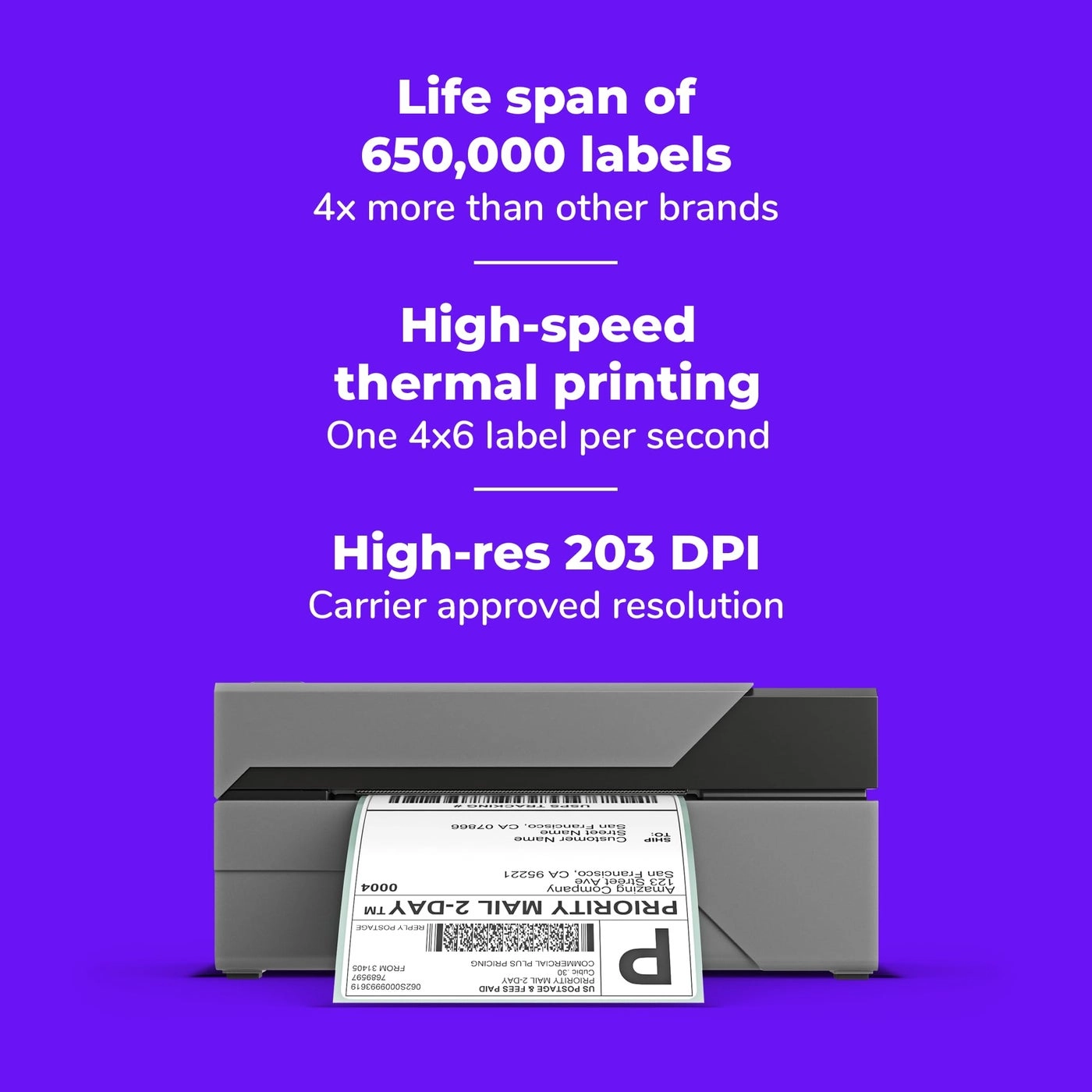 USB Shipping Label Printer - direct thermal 4.1"