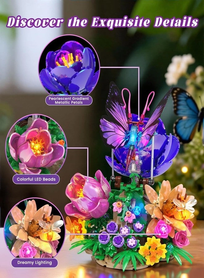 Butterfly Building Set - Light Botanical Flowers Collection