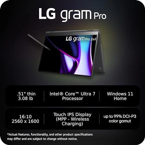 gram Pro 2in1 16T90SP-G.AAB5U1 - 16'' Core Ultra 7 16GB DDR5 512GB SSD