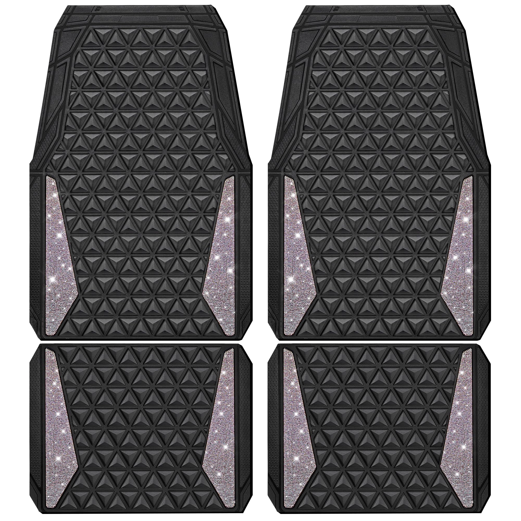 Bling Diamond Car Mats - 4.0 Count Universal Fit