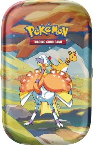 Vibrant Paldea Mini Tin - Espathra & Ampharos 2 Booster Packs 1 Sticker Sheet