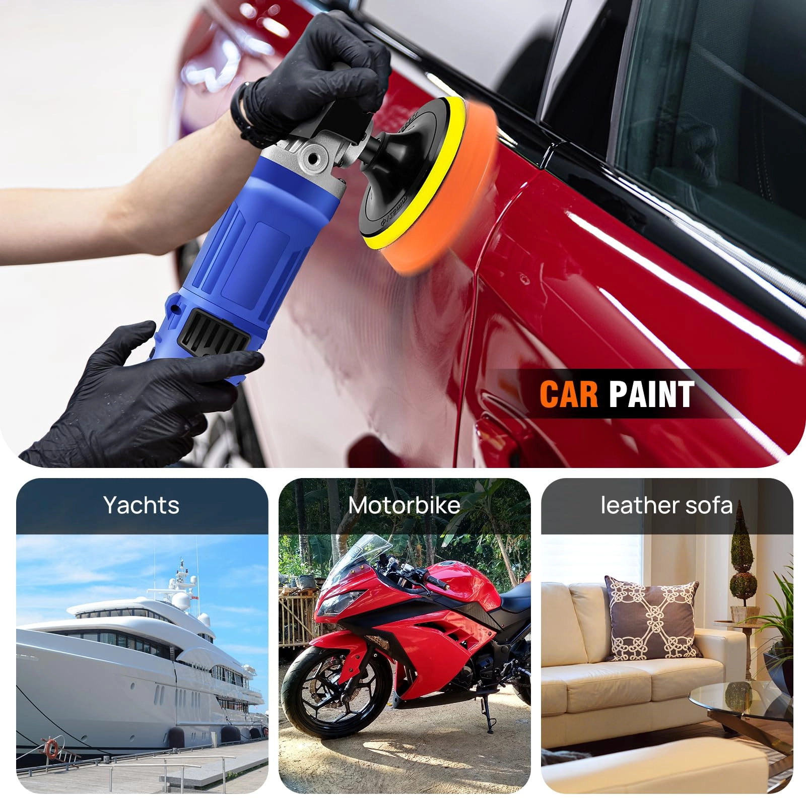 Car Polisher - 1400W 125/150/180mm