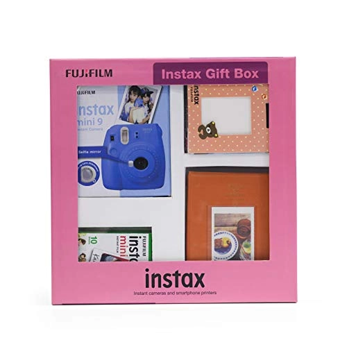 Instax Mini 9 - Clear Purple Selfie Mirror + Instax Mini Film Pack - 10x1 + Instax Photo Bunting + Instax Photo Album + Batteries + Camera Strap + Warranty Card + Instruction Manual