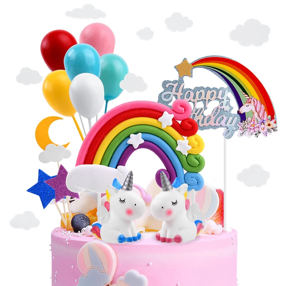 OSDUE Unicorn Cake Toppers - 21PCS Birthday
