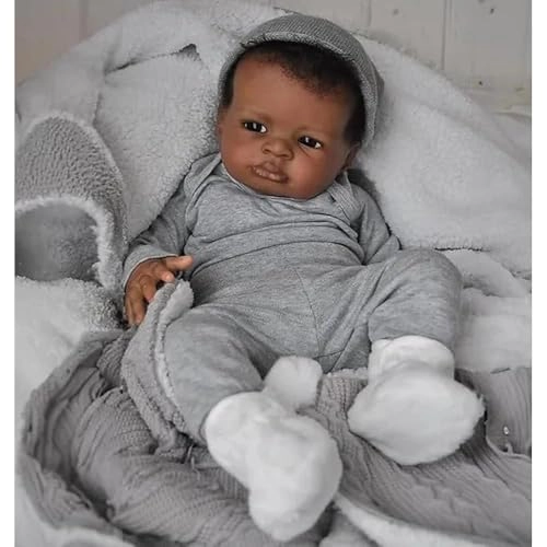 Zero Pam Lanny Reborn Baby Doll - 20 Inch Silicone Cloth Body Black