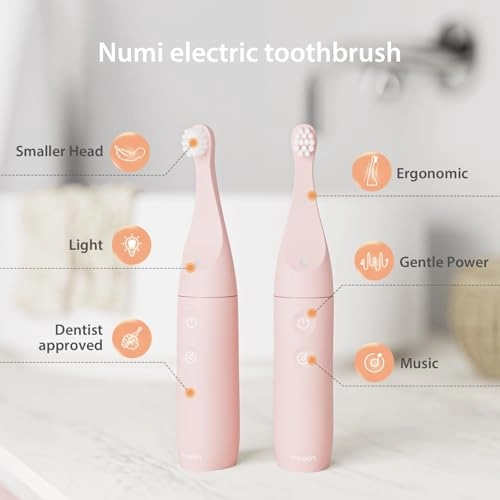Kids Electric Toothbrush - Small Size Rechargeable 2 Soft DuPont Heads