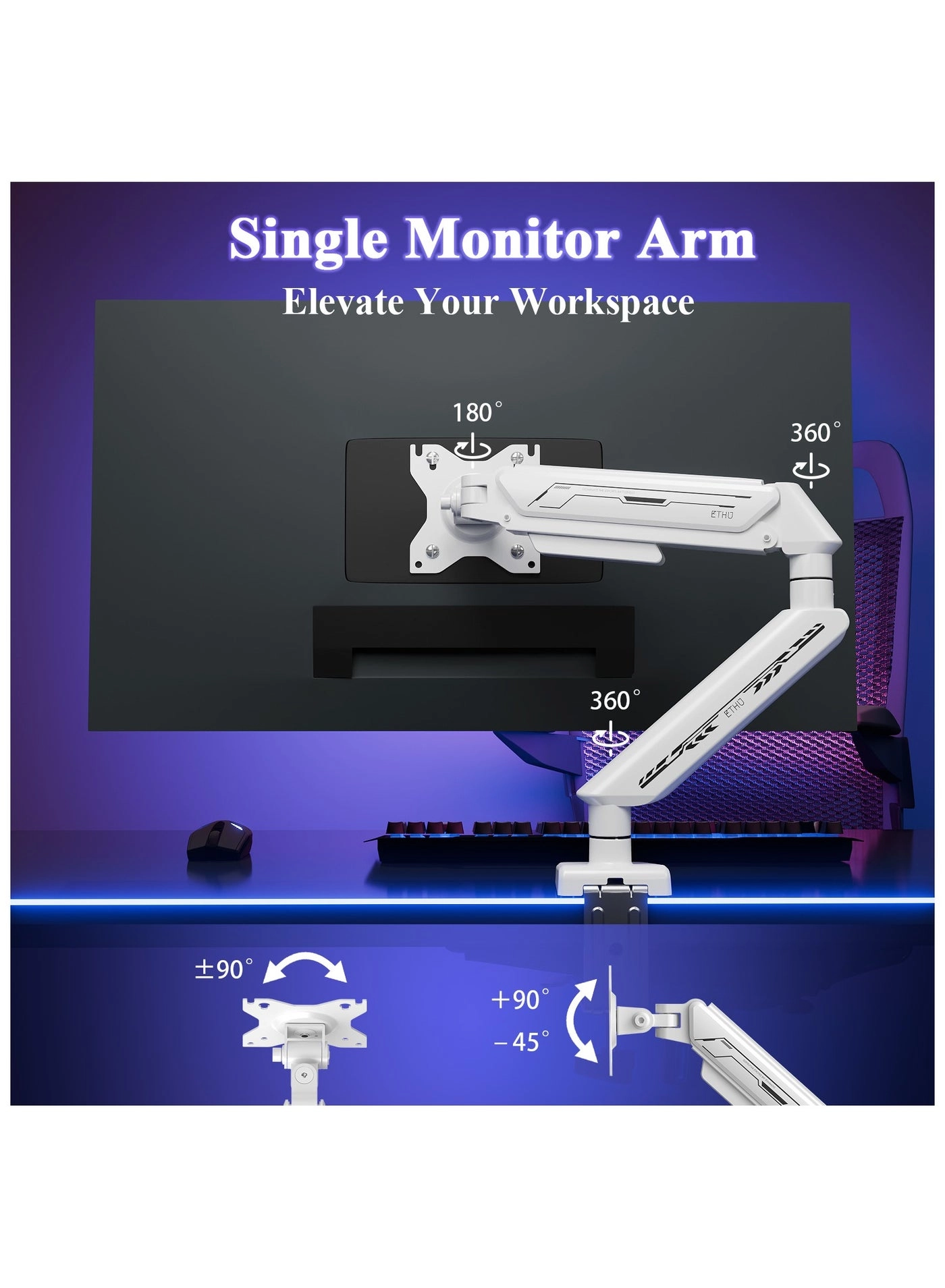 Monitor Arm - Single 13-32 inch 75x75/100x100mm