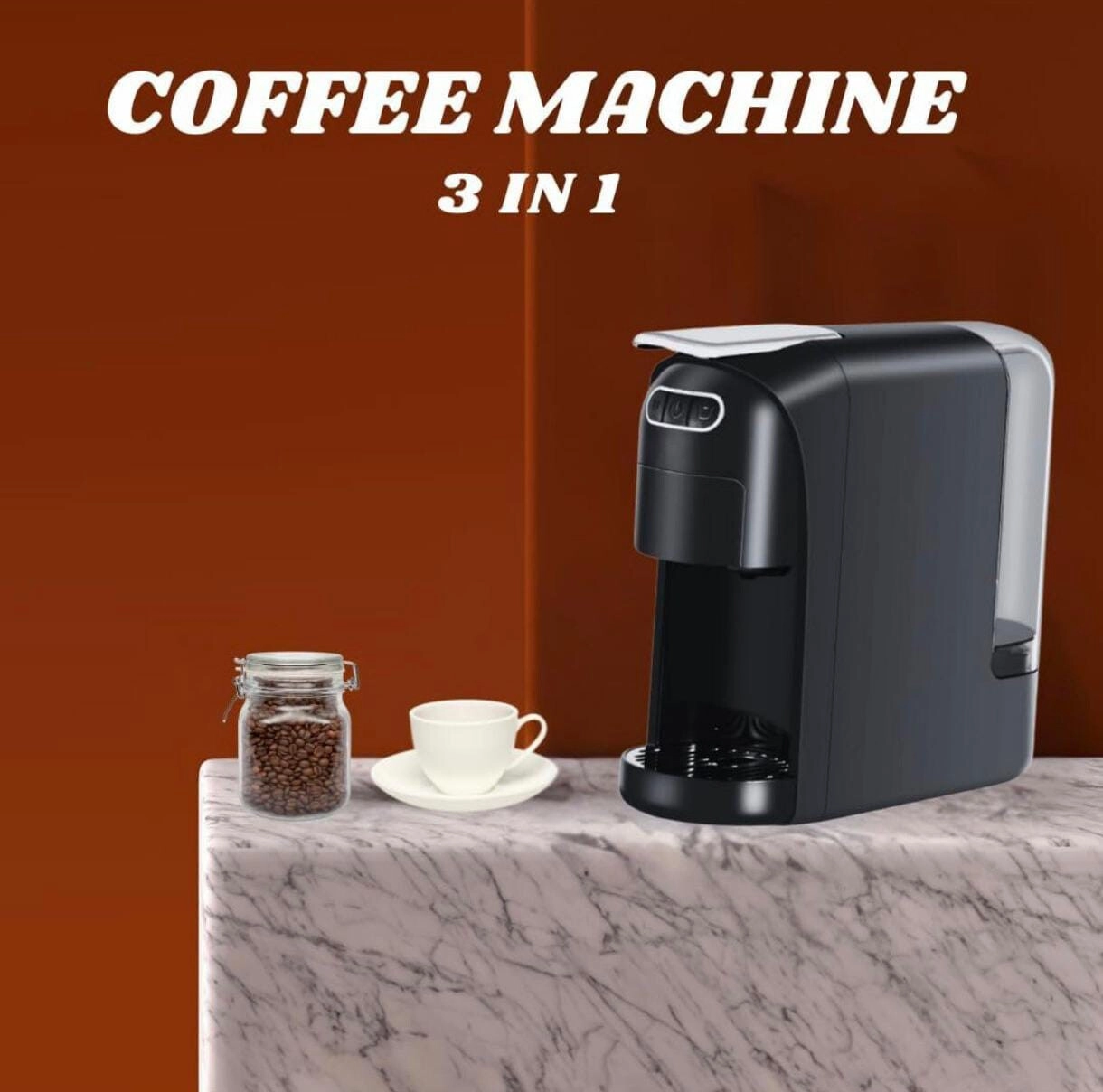 3 in 1 Capsule - Compatible with Dolce Gusto & Ground Coffee Auto Shut-Off