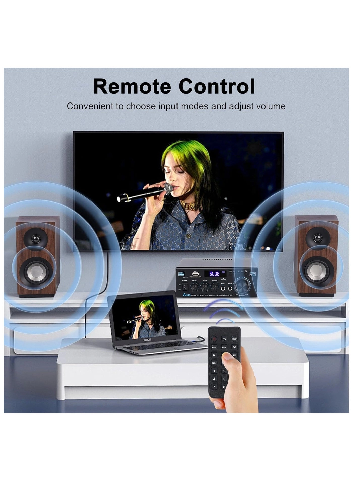 AK45 - Bluetooth 5.0 300Wx2 Dual Channel