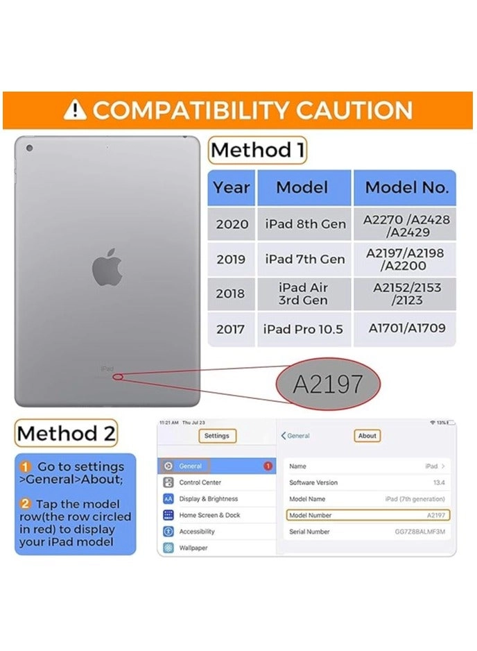 Bluetooth Keyboard for iPad 9th 2021 Gen (2020) / 7th Gen (2019) 10.2 Inch, iPad Air 3rd Gen / Pro 10.5
