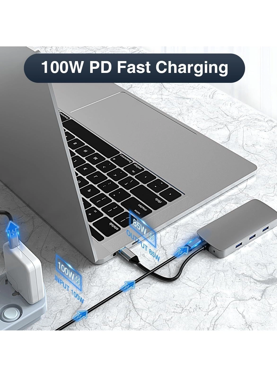 USB C Hub - 10-in-1 HDMI 4K 100W PD