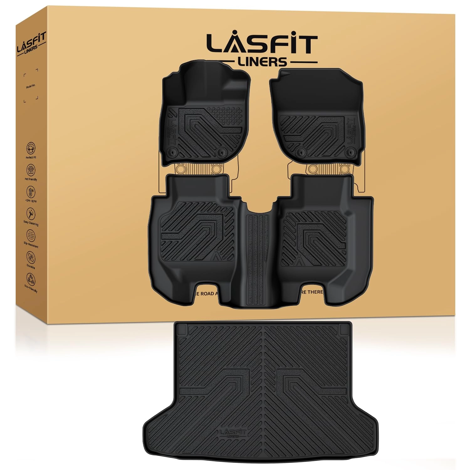LASFIT Floor Mats & Cargo Mat - Honda HRV 2016-2022 FWD