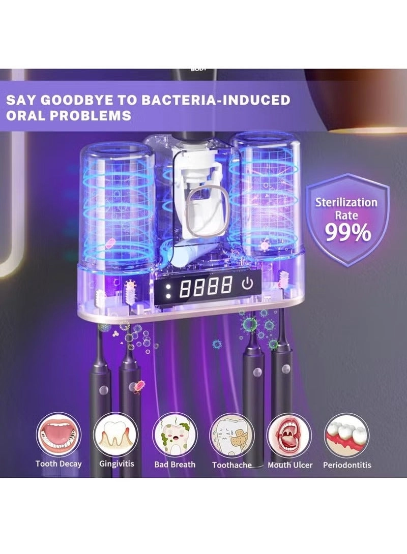 Toothbrush Holder - Wall Mounted 4 toothbrush slots