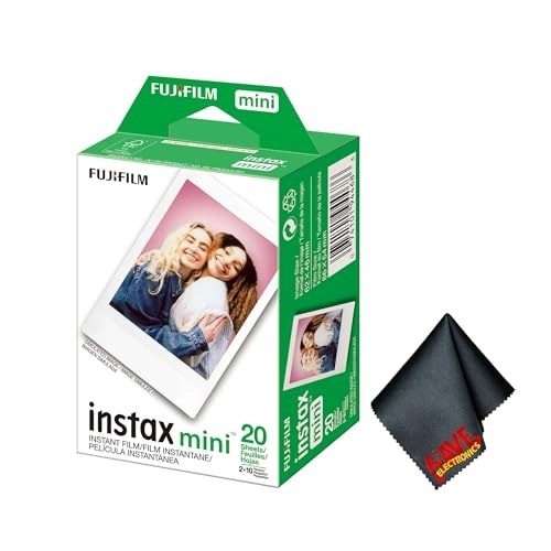 Instax Mini Instant Film - 40 Sheets + 6AVE Microfiber Cleaning Cloth