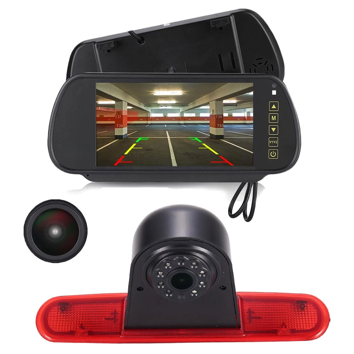 Third Roof Top Mount Brake Lamp Light Rear View Backup Camera - Night vision Wireless 628 x 586