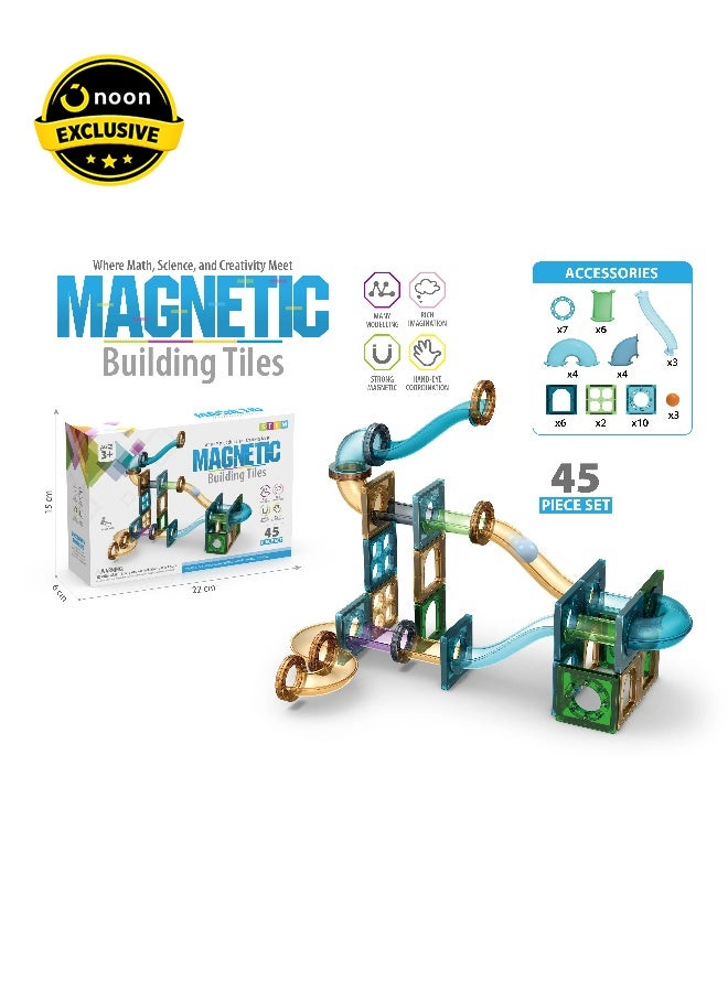 Magni Mates Magnetic Building Tiles Marble Track Set (YZ2205330) - DIY Magnetic Blocks STEM