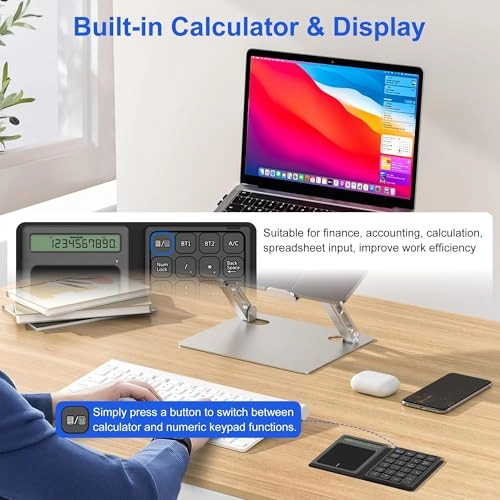 3-in-1 Number Pad - Bluetooth Rechargeable Touchpad