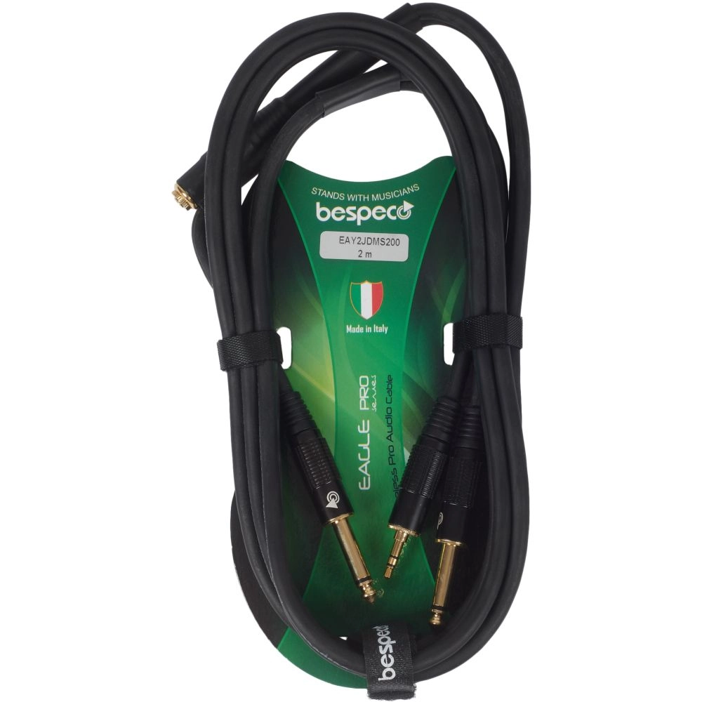 BESPECO Guitar & Headphone Cable - TRS 3.5/2Xjack 2M