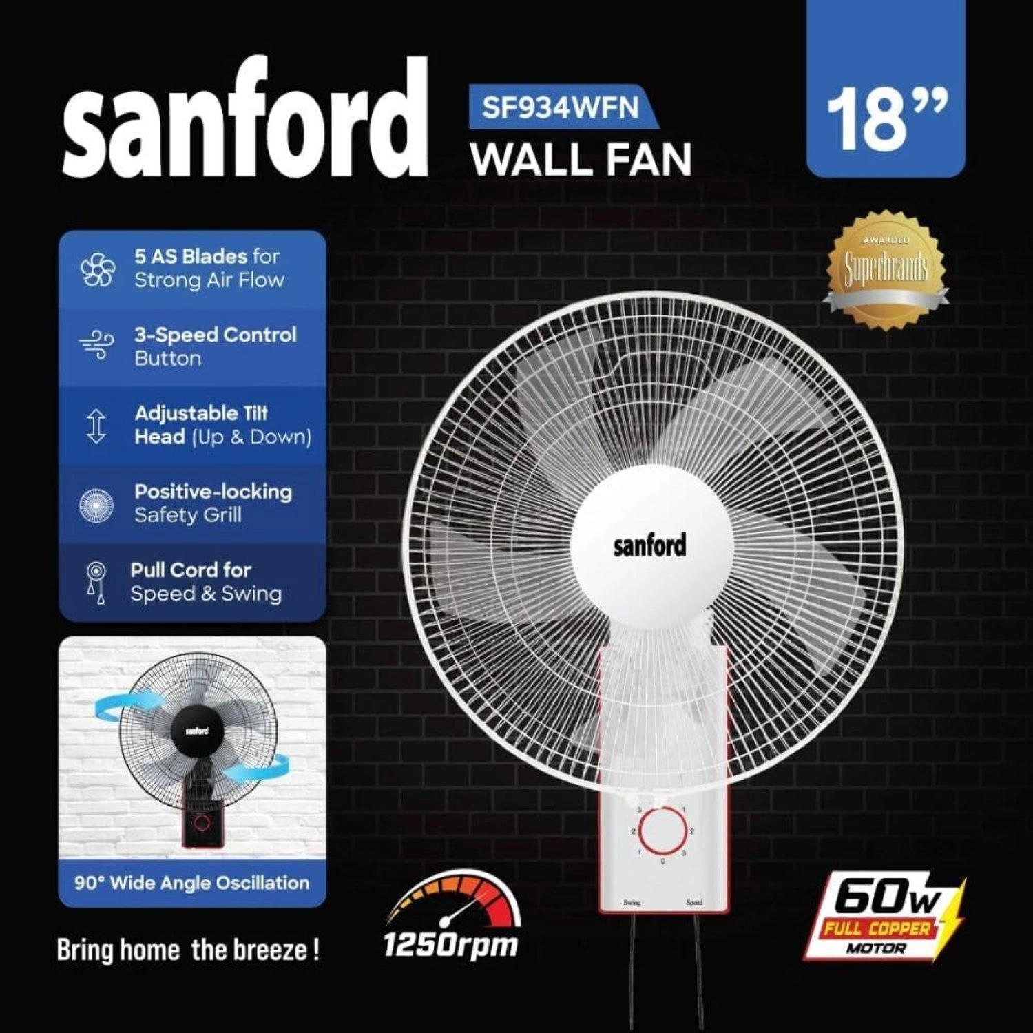 SF934WFN - Wall 18-inch