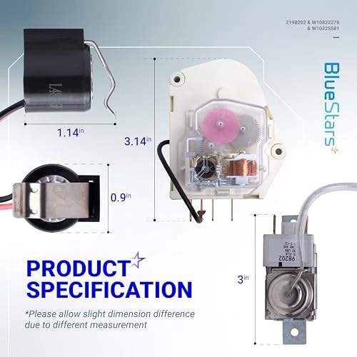 2198202 - Refrigerator Cold Control Thermostat + W10822278 - Refrigerator Defrost Timer + W10225581 - Refrigerator Bimetal Defrost Thermostat