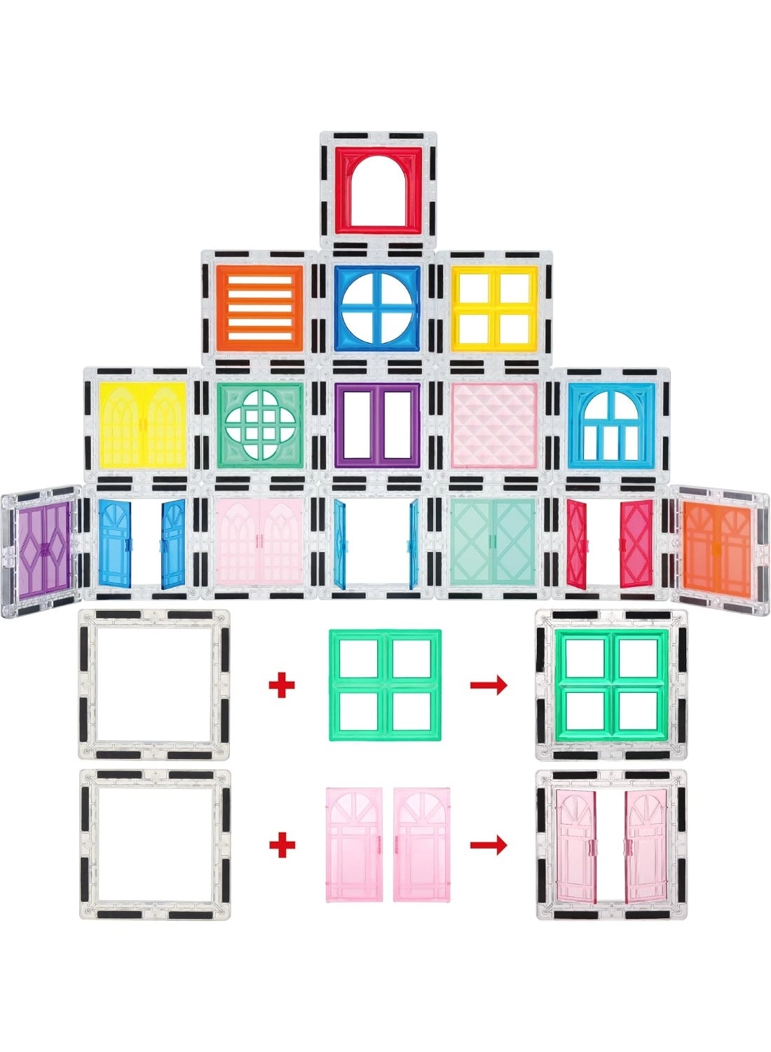 Magnetic Tiles Clip-On Window and Door - 40pcs