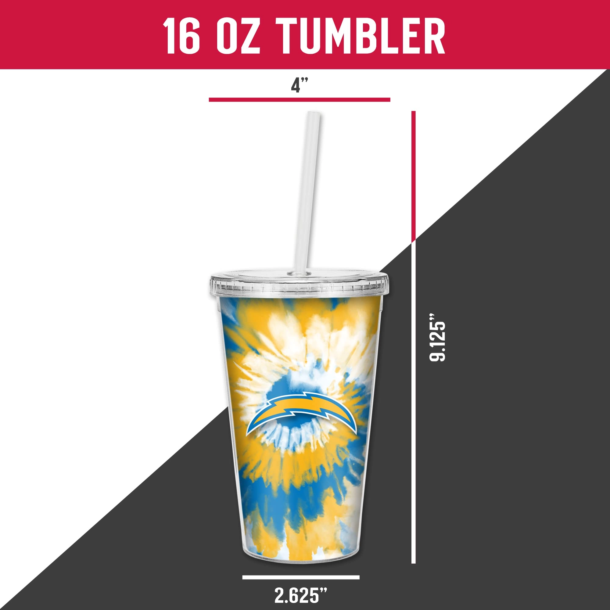NFL Football Metallic Tie Dye Tumbler - 473ml