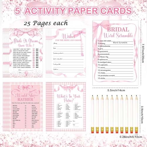 Bridal Shower Game - Over 15 years old 145 pieces